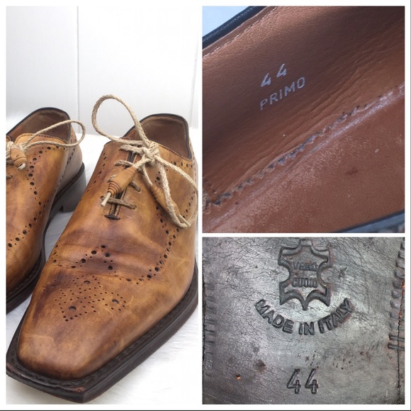 SOLD: Calzoleria 11 Tan Leather Oxford Dress Shoes - Picture 8 of 8